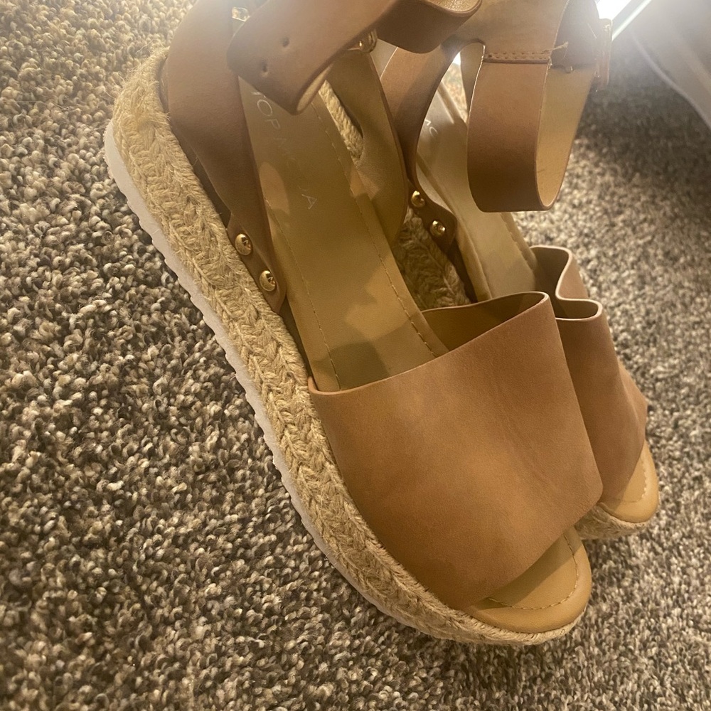 TOP Moda Tan Espadrille Sandals